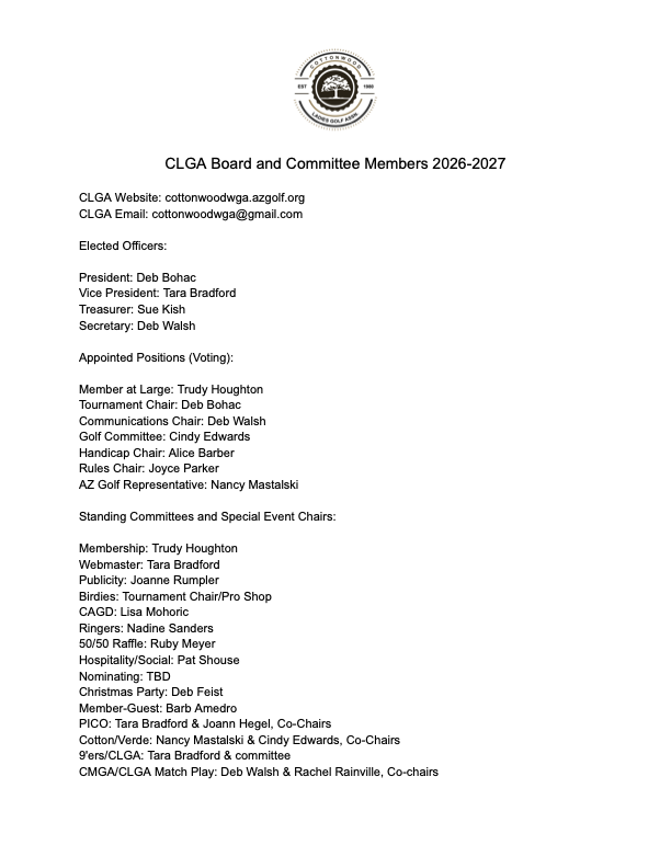 2026-2027 Board Members