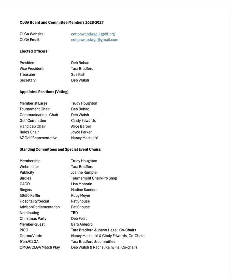 CLGA Board and Committee Members 2026-2027_Final