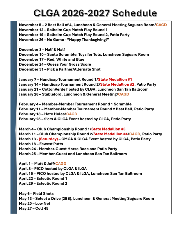 CLGA Schedule 2026 - 2027 FINAL 7-29-2026