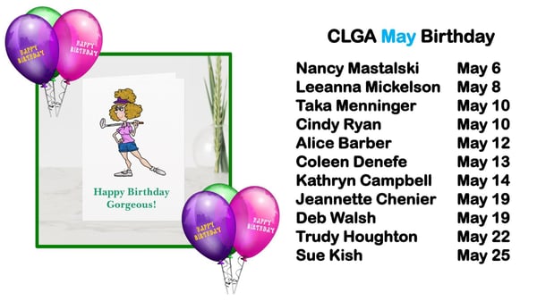 CLGA May  2025  Birthday List