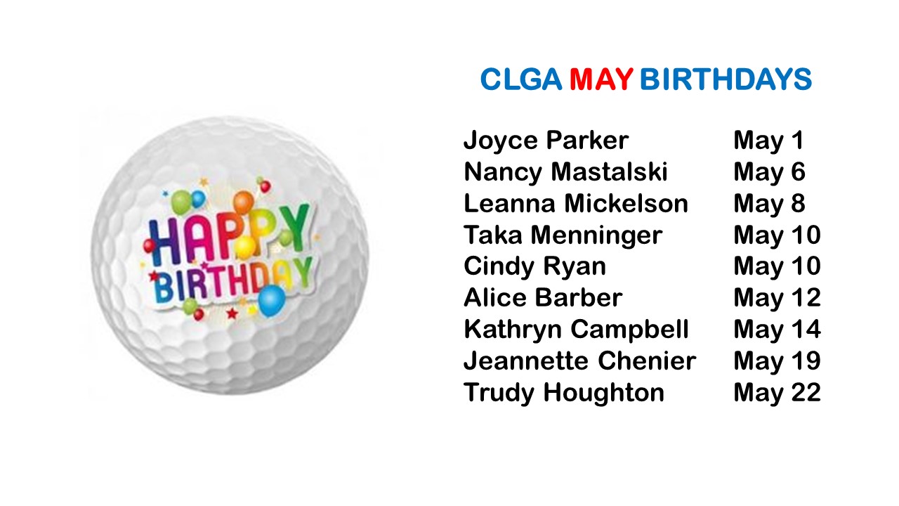 CLGA May Birthday List